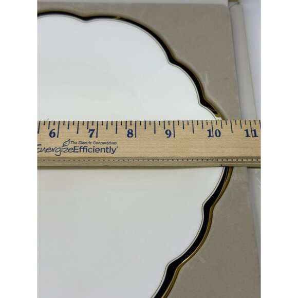 NWB VTG Mikasa 10" Dessert Plate | White Ceramic with Gold Trim – Rare Tableware - Picture 8 of 10